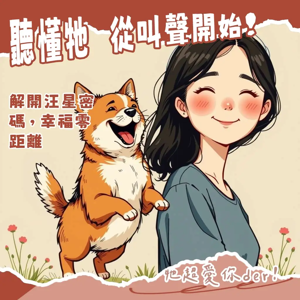 狗狗開心叫聲圖解，解析高頻短吠、嗚嗚聲、搖尾巴等快樂行為，判斷狗狗興奮與滿足的叫聲特徵。