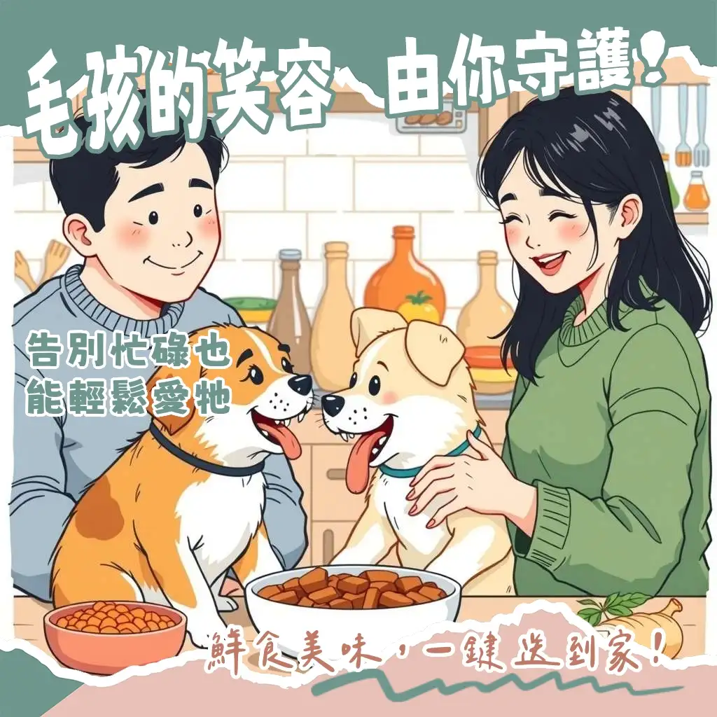 毛小孩即食屋的鮮食包與冷凍餐點，為寵物提供方便、營養均衡的健康餐食選擇。