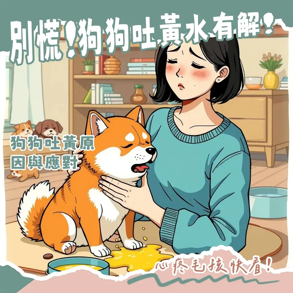 一隻狗狗吐出黃色液體，飼主應了解狗狗吐黃色的常見原因、居家照護方式，以及判斷何時需尋求獸醫協助的關鍵資訊。