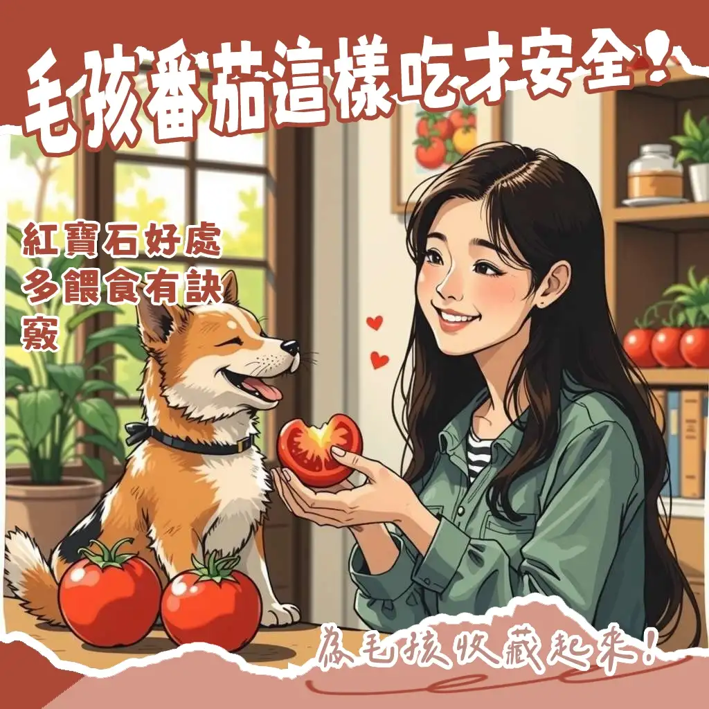 狗狗吃番茄注意事項,成熟紅番茄對狗安全,富含維生素,避免番茄莖葉與未熟番茄的番茄鹼,守護毛孩健康。