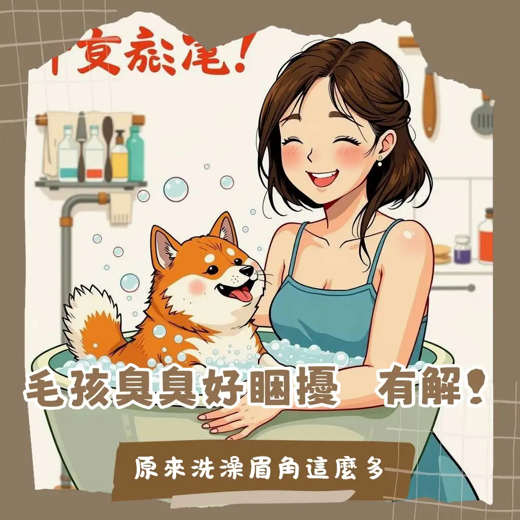 可愛狗狗洗澡頻率指南，涵蓋各犬種清潔護理與皮膚健康，提供實用建議。