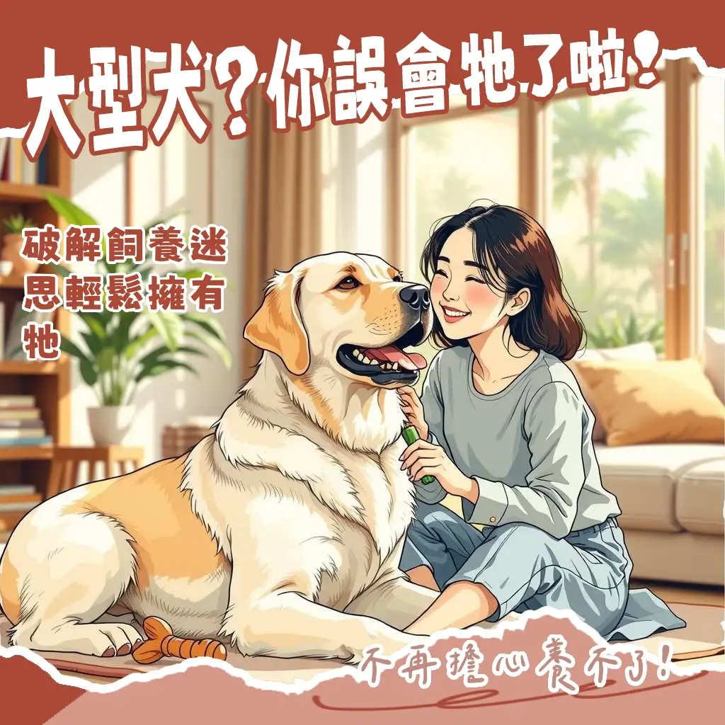 大型狗狗品種飼養指南,包含黃金獵犬、拉布拉多、德國牧羊犬等,以及其健康、照顧和訓練大綱。