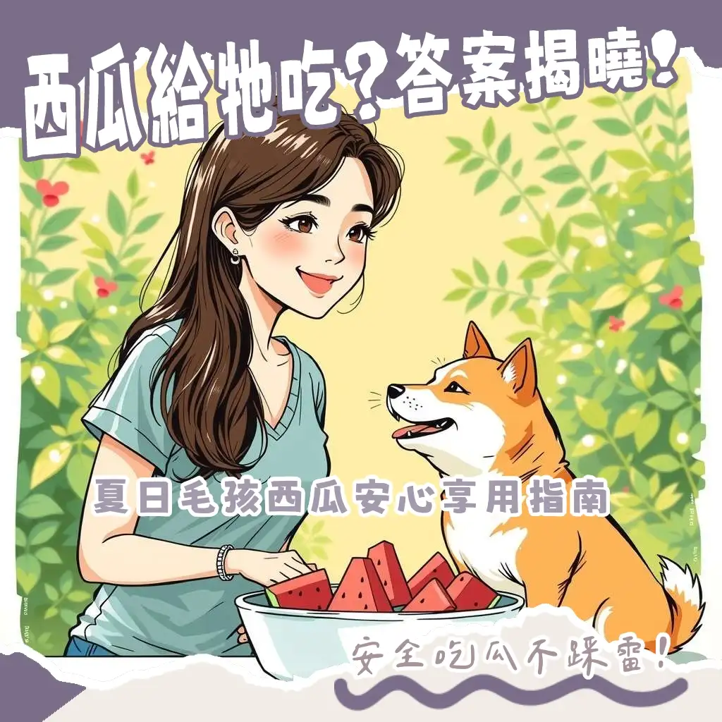 狗狗可以吃西瓜嗎？毛孩夏日消暑零食安心指南，圖中狗狗開心吃著去籽去皮的西瓜塊。