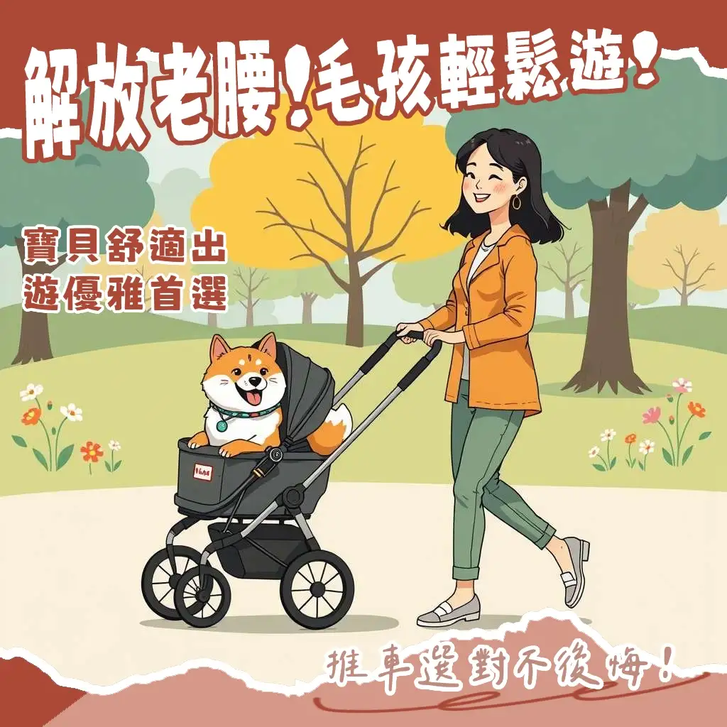 一台為狗狗量身打造的寵物推車，讓老狗、病犬或小型犬外出時倍感舒適，遠離高溫髒污，提升生活品質。