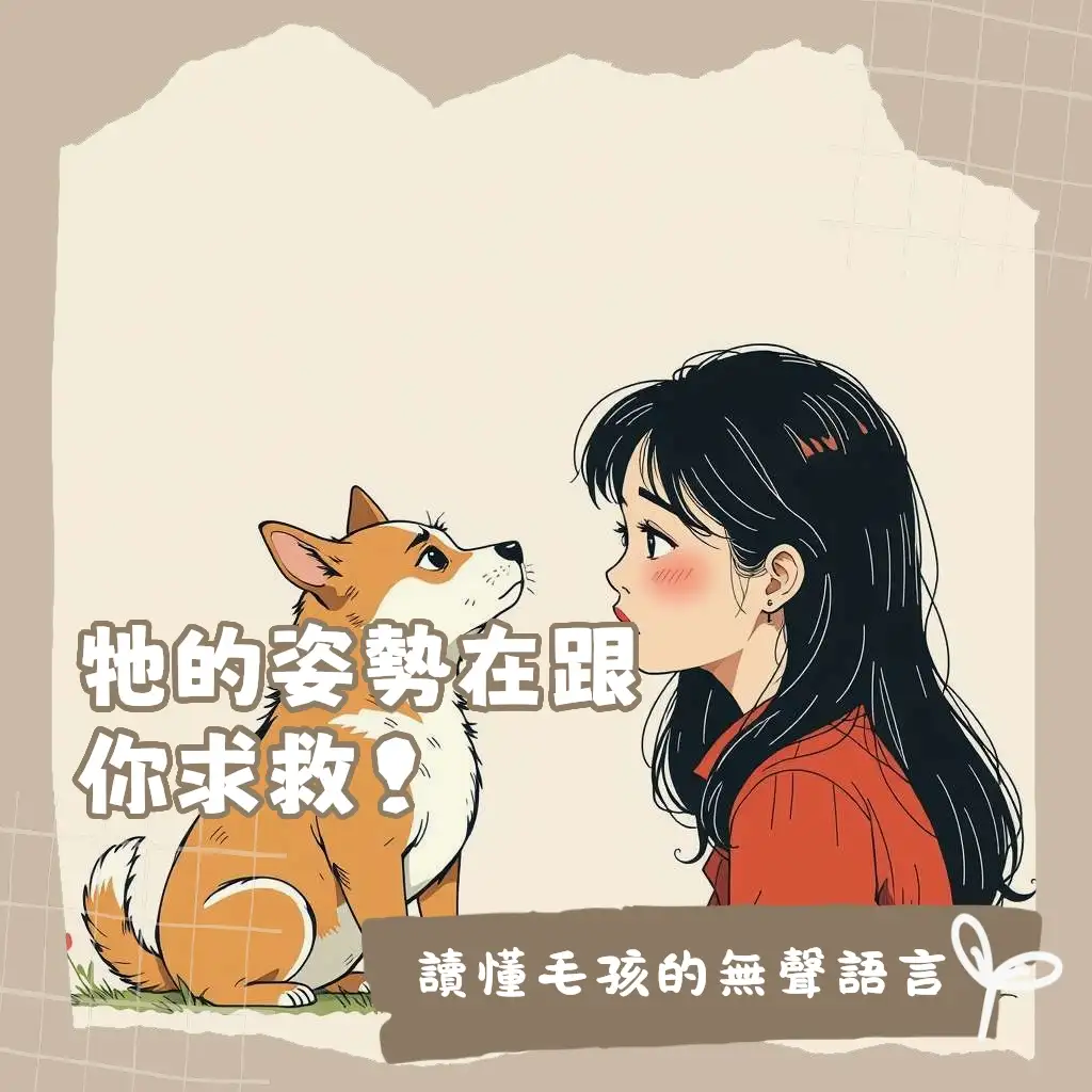 一隻狗狗弓背趴臥，呈現狗狗不舒服姿勢，提醒飼主留意毛孩疼痛表現與疾病徵兆。