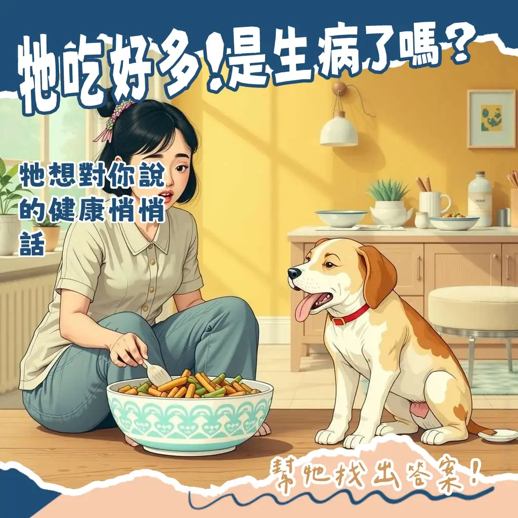 狗狗食量變大的原因與照護指南，包含生理、病理狀況及觀察重點。