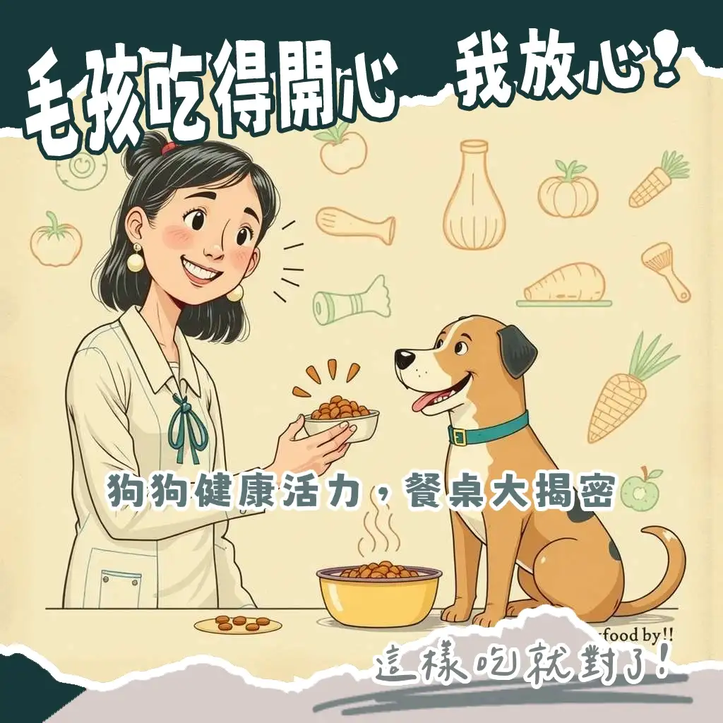 對狗狗好的食物選擇指南，包含高品質飼料、鮮食建議與有害食物列表，幫助飼主為毛孩打造健康均衡的飲食。