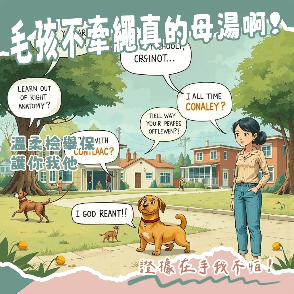 遛狗檢舉指南，包含未牽繩、未清理狗便等違規行為的檢舉流程與所需證據，以及相關法規罰則說明。