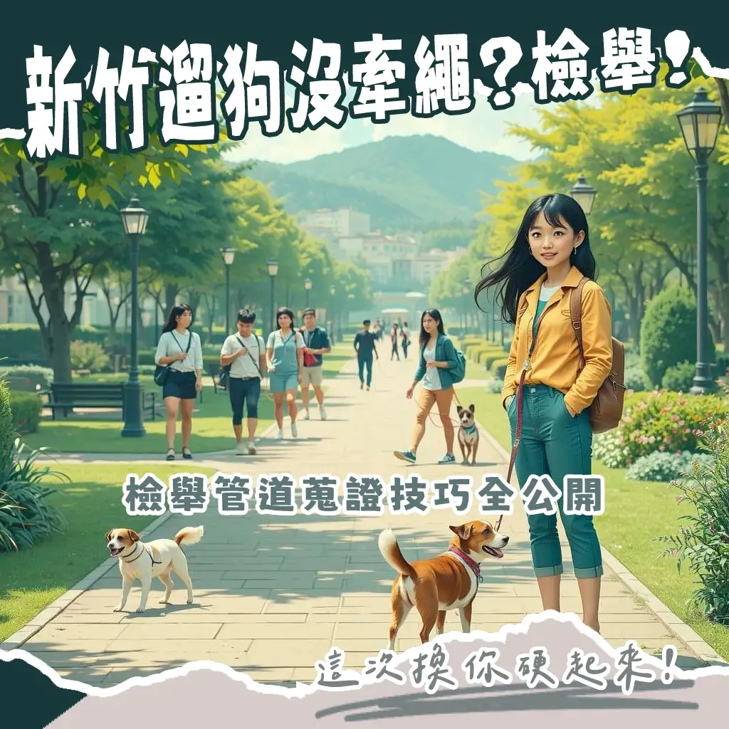 新竹遛狗沒牽繩檢舉指南：圖解檢舉流程、法規罰則與如何準備有效證據，保障公共安全。