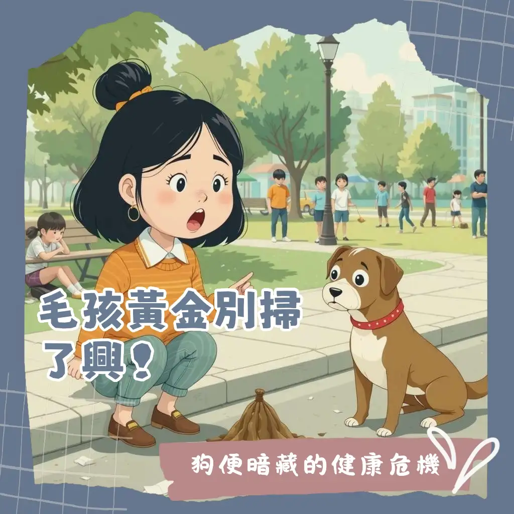 飼主在戶外遛狗,清理狗狗排泄物,避免遛狗不清理狗狗的環境污染與法律問題,維持公共衛生。