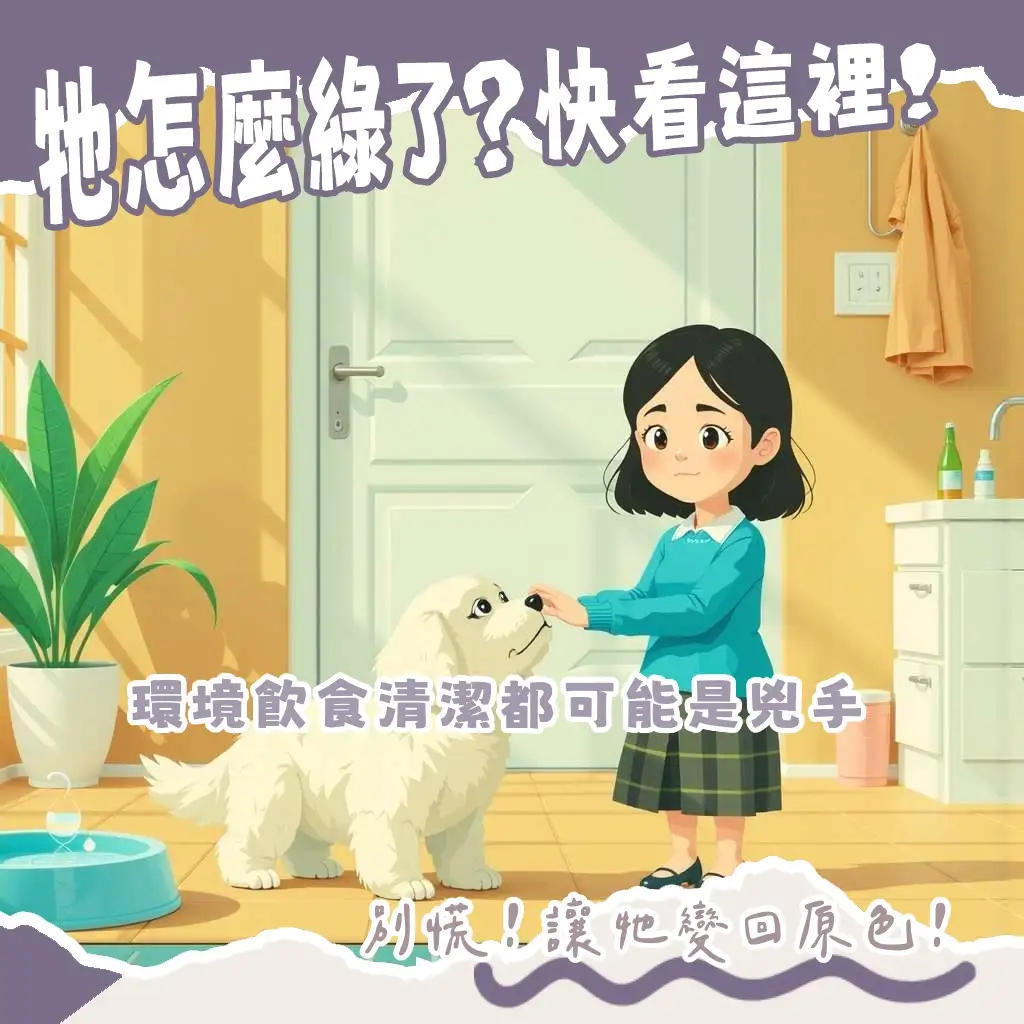 什麼狗是綠色的?狗狗毛髮變綠原因,解析銅離子、綠藻、人為染色等現象,提供清潔護理與就醫指南。