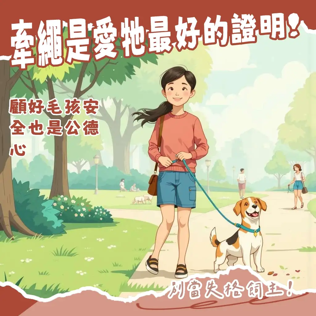 遛狗要牽繩是責任,確保寵物安全與公共秩序的遛狗指南。
