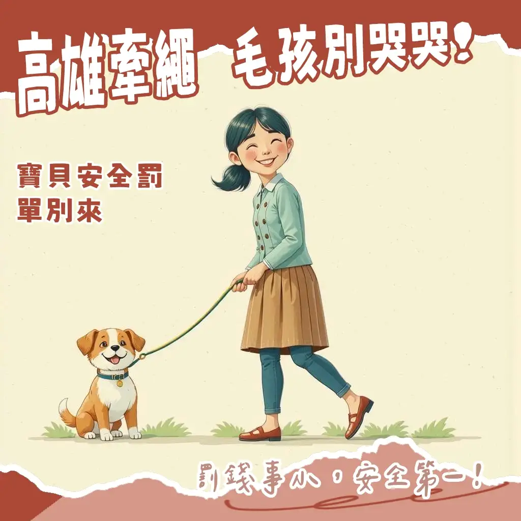 高雄遛狗不牽繩罰則完整指南:法律依據、罰款金額與飼主責任全解析,維護公共安全。